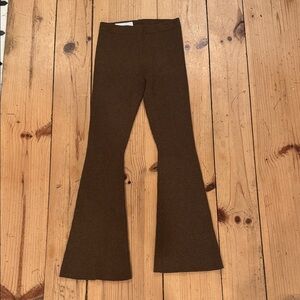 Zara Chocolate Knit flared leggings size 11-12